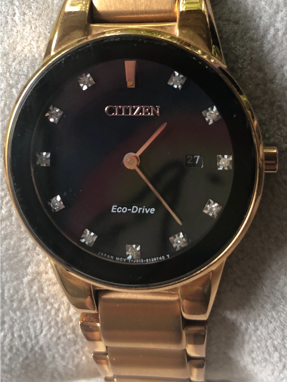 Citizen Axiom Eco-Drive Diamond Rose Gold Ladies Watch.